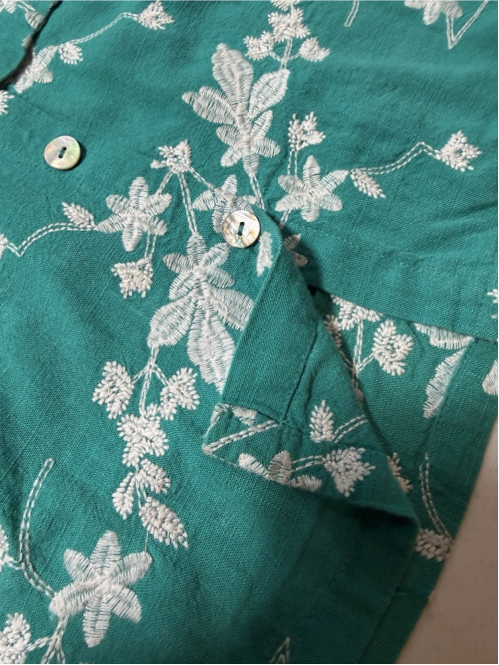 Soft Surroundings Women's Floral Embroidered Blouse Colorful Boho, Long Sleeve - Picture 5 of 15